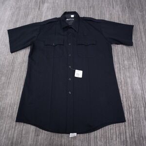 Flying Cross‎ Uniform Shirt Mens XL Black New Short Sleeve Epaulets New NWT
